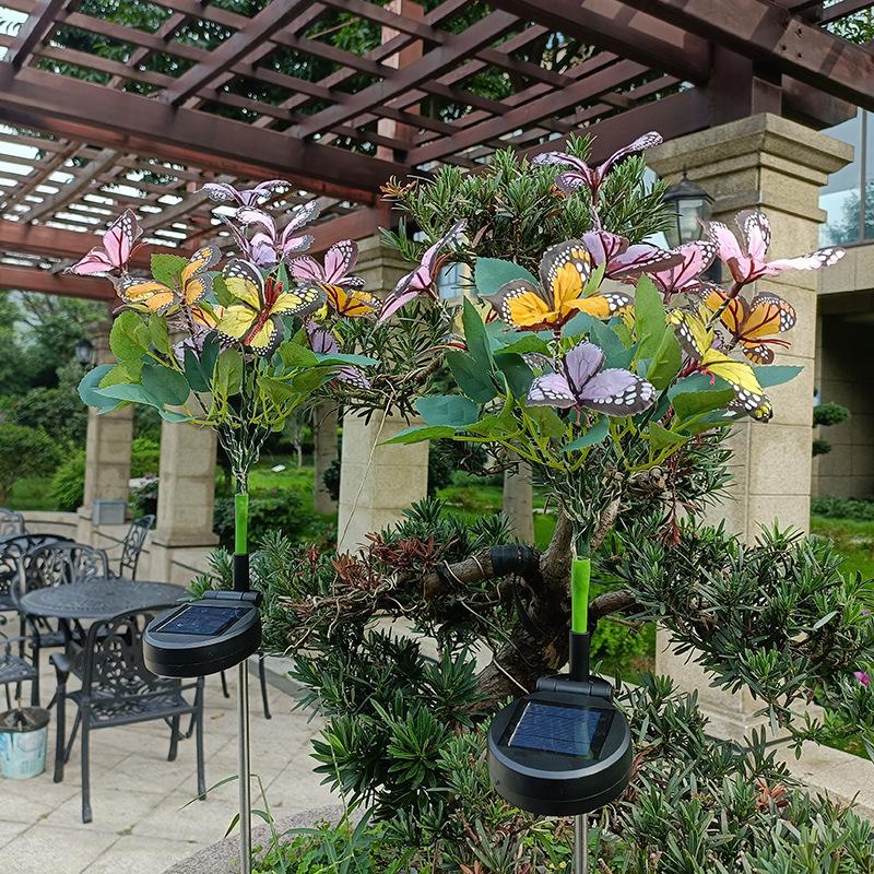 Solar-Powered Butterfly Flower Garden Lamp - Waterproof Outdoor Yard Light