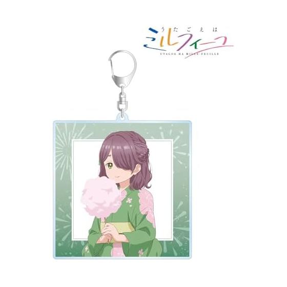 TV Anime "Utagoe wa Mille-Feuille" New Illustration Kuma-chan Summer Festival ver. BIG Acrylic Keychain
