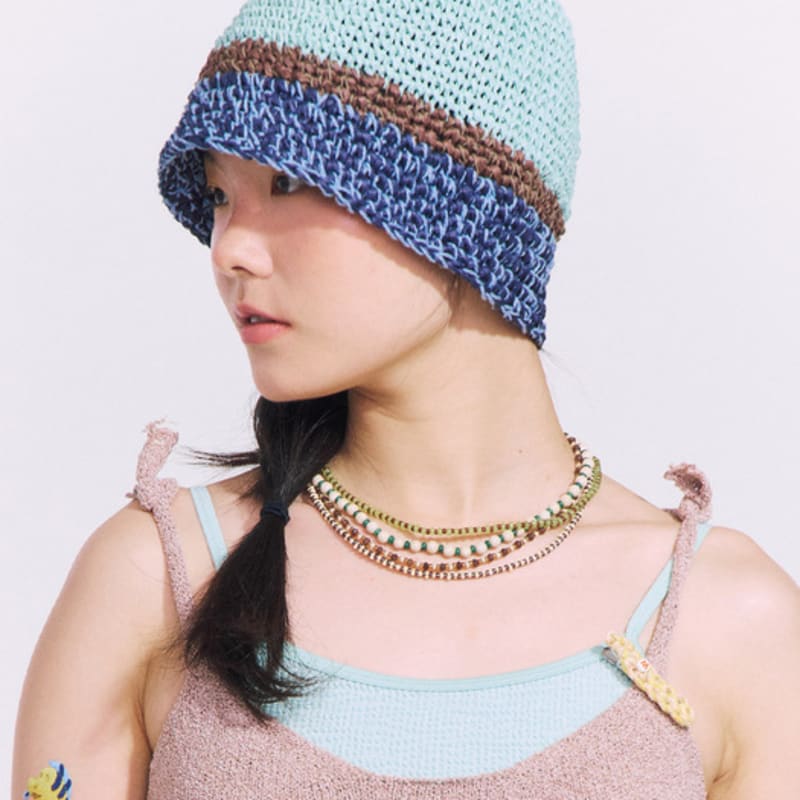 MISU A BARBE BLOCKED BUCKET BLUE