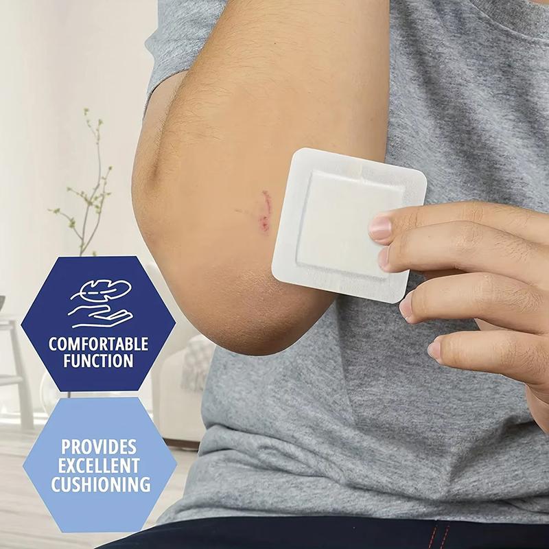 10Pcs Wound Dressings Breathable Edge Gauze Pads Soft Non-Woven Bandages Self-Adhesive Wound Dressings Outdoor Elastic Tape