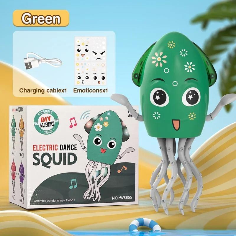 

DIY Electric Dancing Octopus Kids Electronic Pet Toys Cartoon Interactive Obstacle Avoidance Moving Toy Funny Birthday Gifts зелений