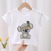 Kids Koala On The Tree Graphic Cartoon Boys T Shirts Funny Animal Girls Clothes Summer Short Sleeve Children‘s Clothing