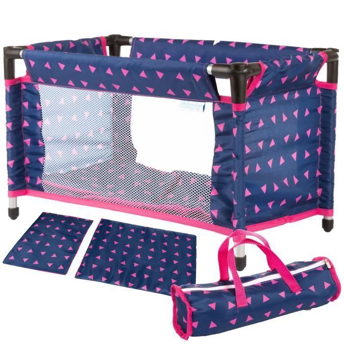 Kinderplay Lit Poupee Touristique, Lit de Poupée Transportable - Accessoires de Poupée Jusqu'à 46 cm de Long, KP0400T