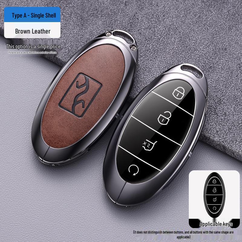 Yangwang U8/U9 Premium Leather Key Cover (2023-2024) - Full Coverage Protective Shell with Buckle