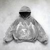 Y2K Retro Punk Solid Color 3D Printed Hoodie Streetwear Unisex Oversized Zip-Up Sweatshirt Teens