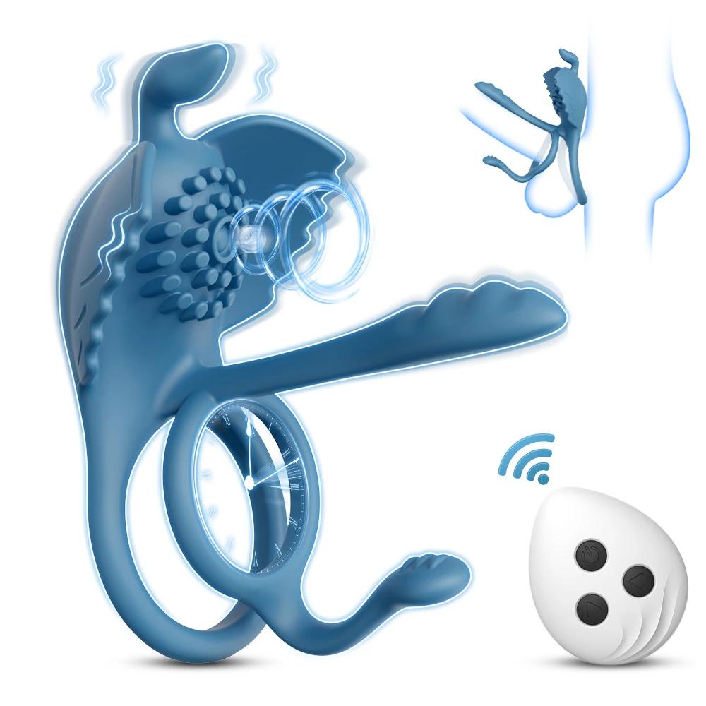 Penis Vibrating Cock Ring Delayed Ejaculation Stimulator Penis Ring Sex Toys for Men Couple Male Cock Rings Goods for Adults 18+