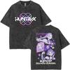 Washed Vintage Kpop Demon Hunters Derpy Tiger T-shirts Men Women Fashion Cartoon Trend Street Oversized Tshirt
