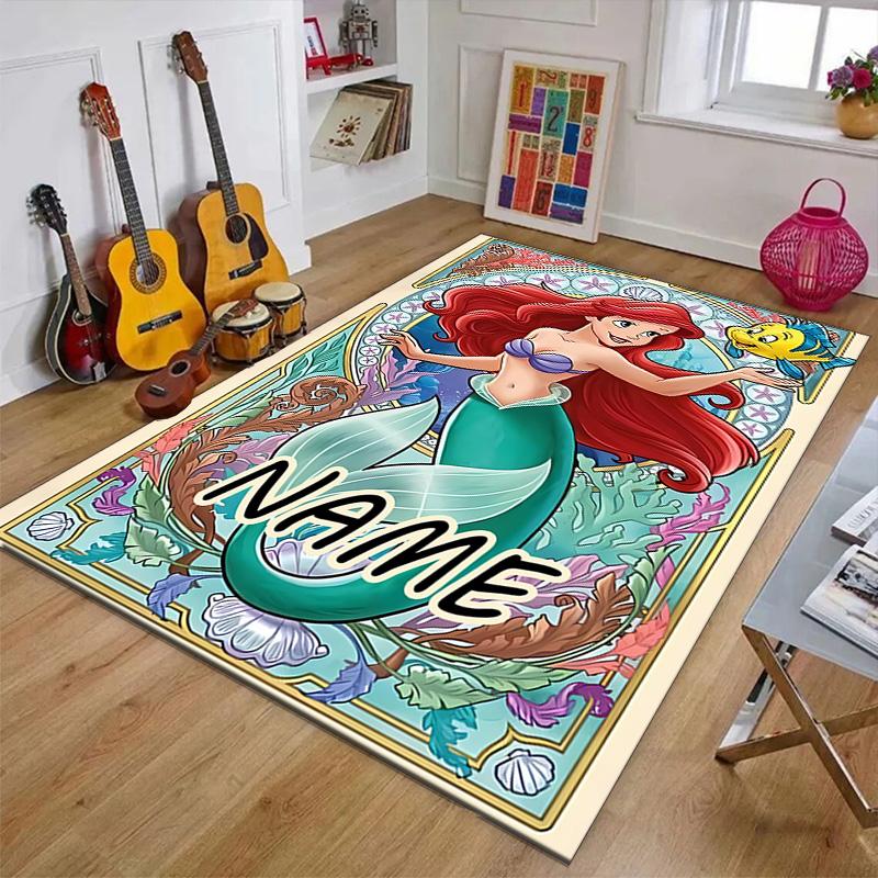 Custom Princess Mat Personalized Name, Polyester Washable Indoor Entryway Rug, Gift for Christmas, Easter, Thanksgiving Day