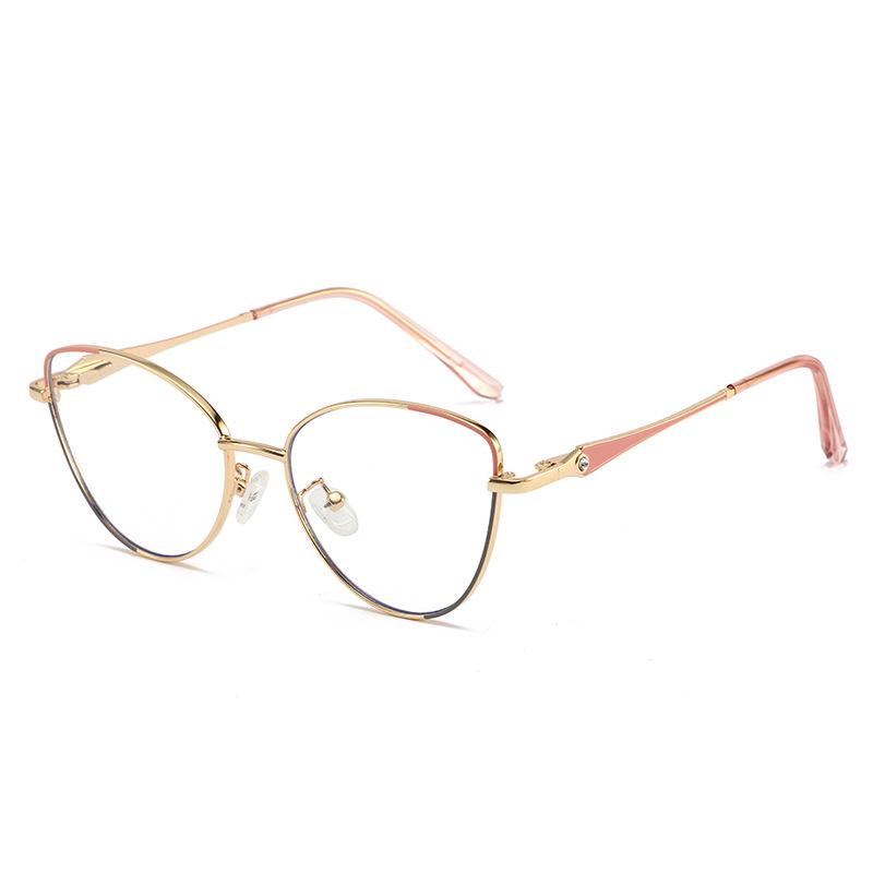 2026 Women's Fashion Cat Eye Glasses: Photochromic, Anti-Blue Light, Metal Frame, Myopia Lens Compatible