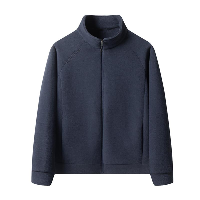 

Men s Soft Polar Fleece Jacket Lightweight Full Zip Stand Collar Jackets Casual Outdoor Warm Jackets Coats with Pockets Winter Hiking Coat for Men XL тёмно-синий