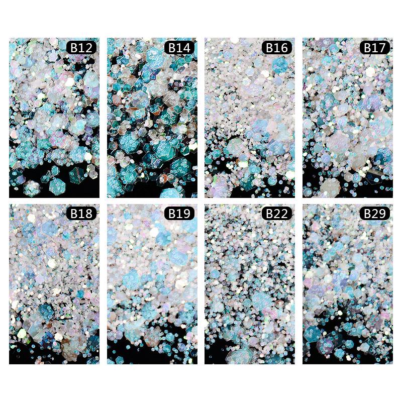 Mtssii 1 Box Glitter Sequin Powder Nail Art Decoration UV Gel Polish Accessories DIY Manicure Tools