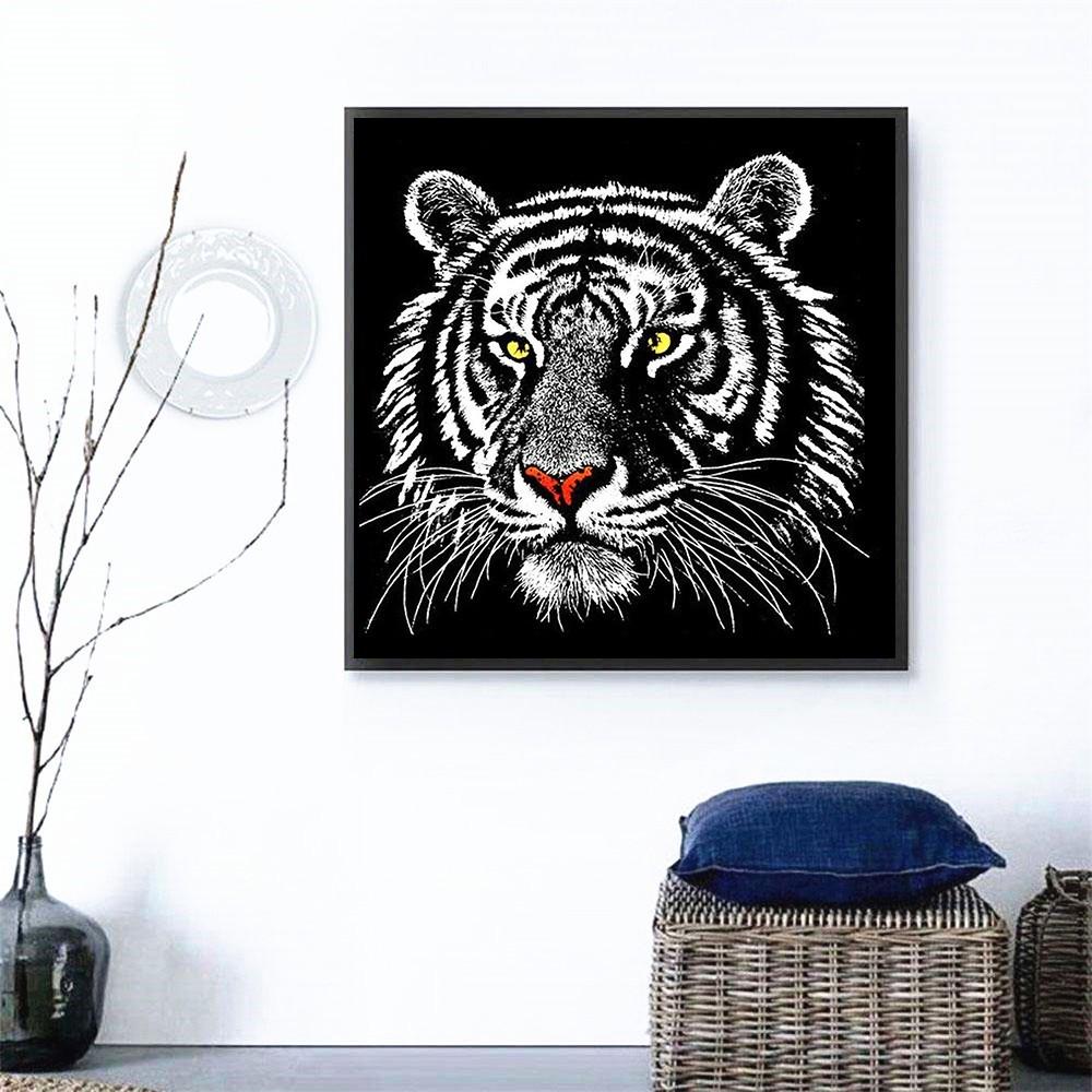 Diamant-Malerei, komplett, rund, Ankunft, Tiere, Diamant-Mosaik, Verkauf, Tiger-Diamant-Stickerei