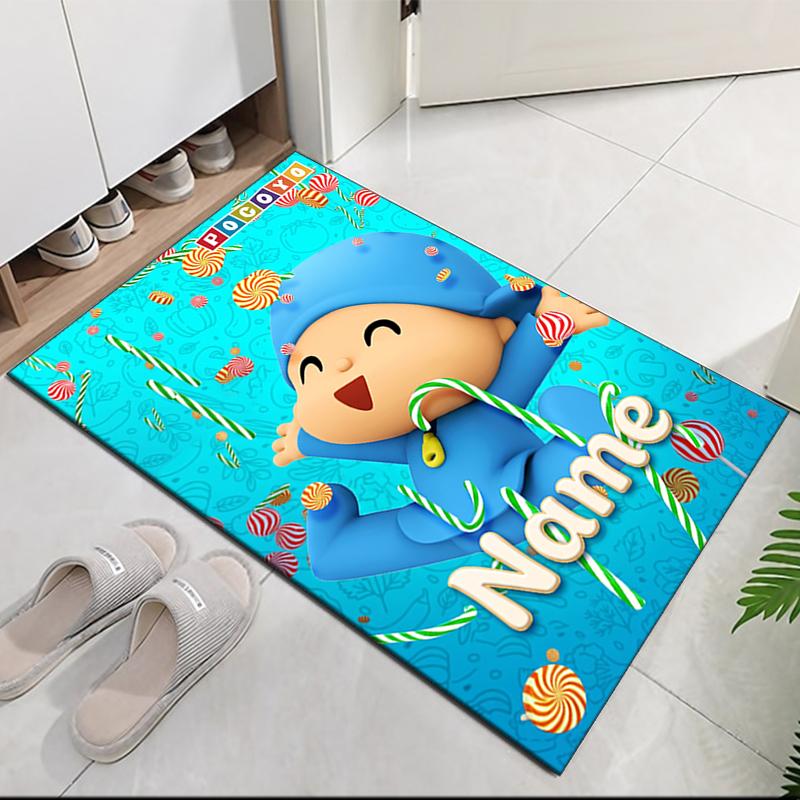 Custom Name Pocoyo Printed Carpet Rug For Office Chair Living Room Bedroom Kitchen Room Decor Gifts