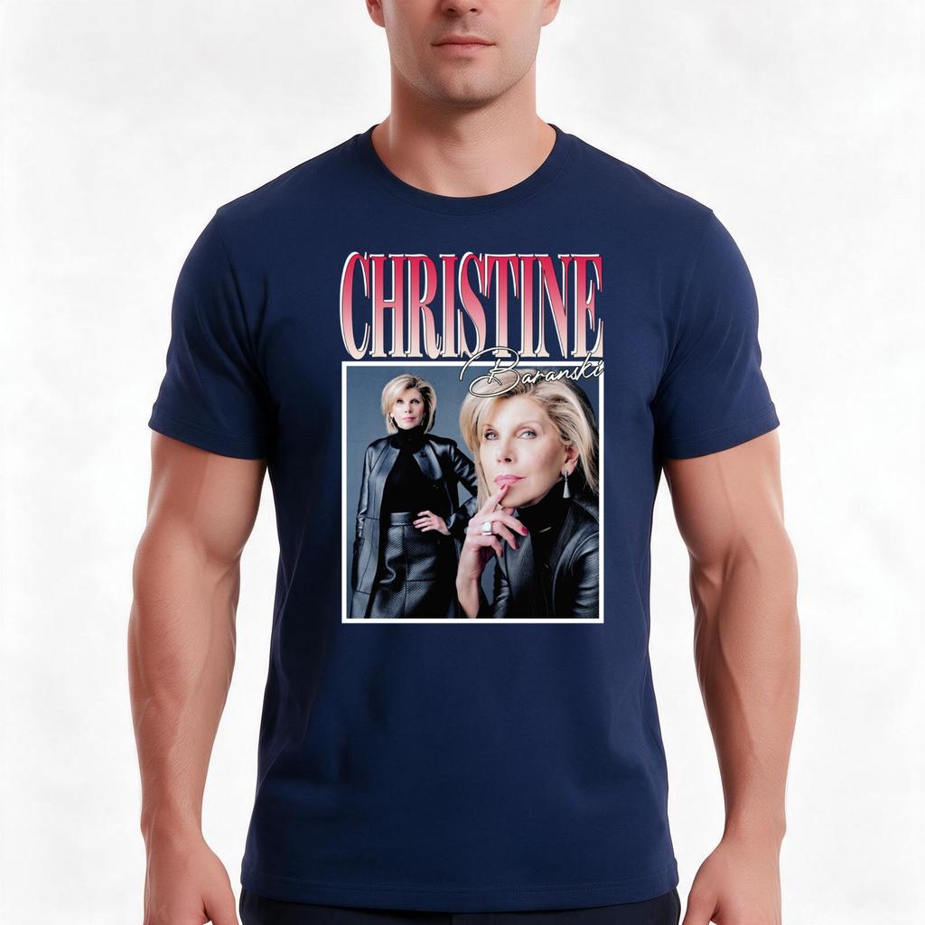 Christine Baranski Tshirt Summer Casual Cotton Tee Oversized Streetwear Tops Vintage Graphic Print Loose Fit Short Sleeve