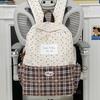 Plaid Backpack Junior High School Student Schoolbag Plaid Large Capacity Backpack