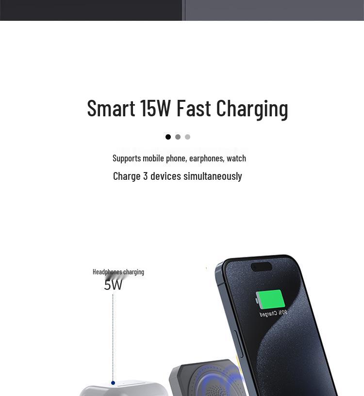 Multifunctional 3-in-1 Wireless Charging Magnetic Phone Stand with Touch Night Light