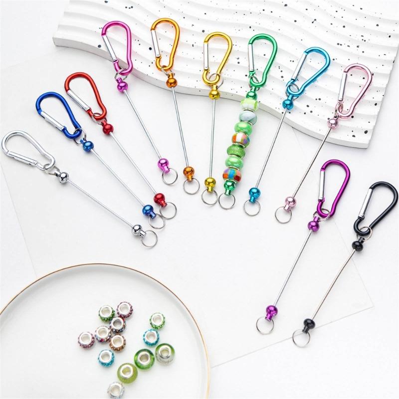 Beadable Keychains Bars Blank Beadable Keychains Bars Metal Keychains Multifunctional Key Fob Blank for Jewelry Making