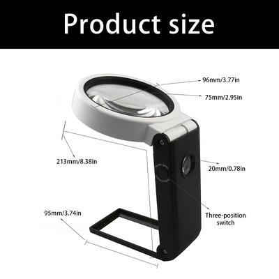 Multipurpose Folding Magnifying Glass Enhances Clear And Convenient Storage For Reading Jewelry Inspection