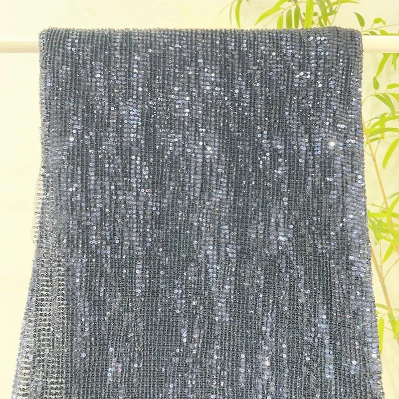3mm Straight Flat Sequins Embroidered Fabric Robust Beads Embroidery Mesh Wedding Dress Children's Clothing Sequin Fabric