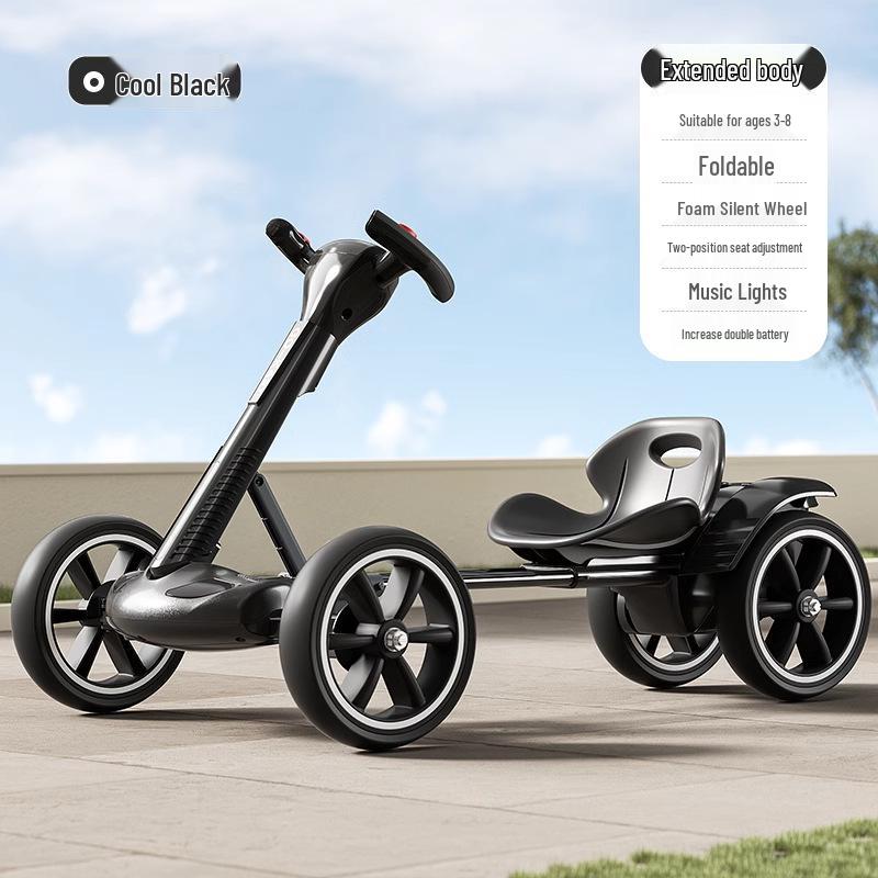 Go-Kart Elétrico Dobrável Carro de Passeio para Crianças 2-8 Anos - Não Requer Instalação