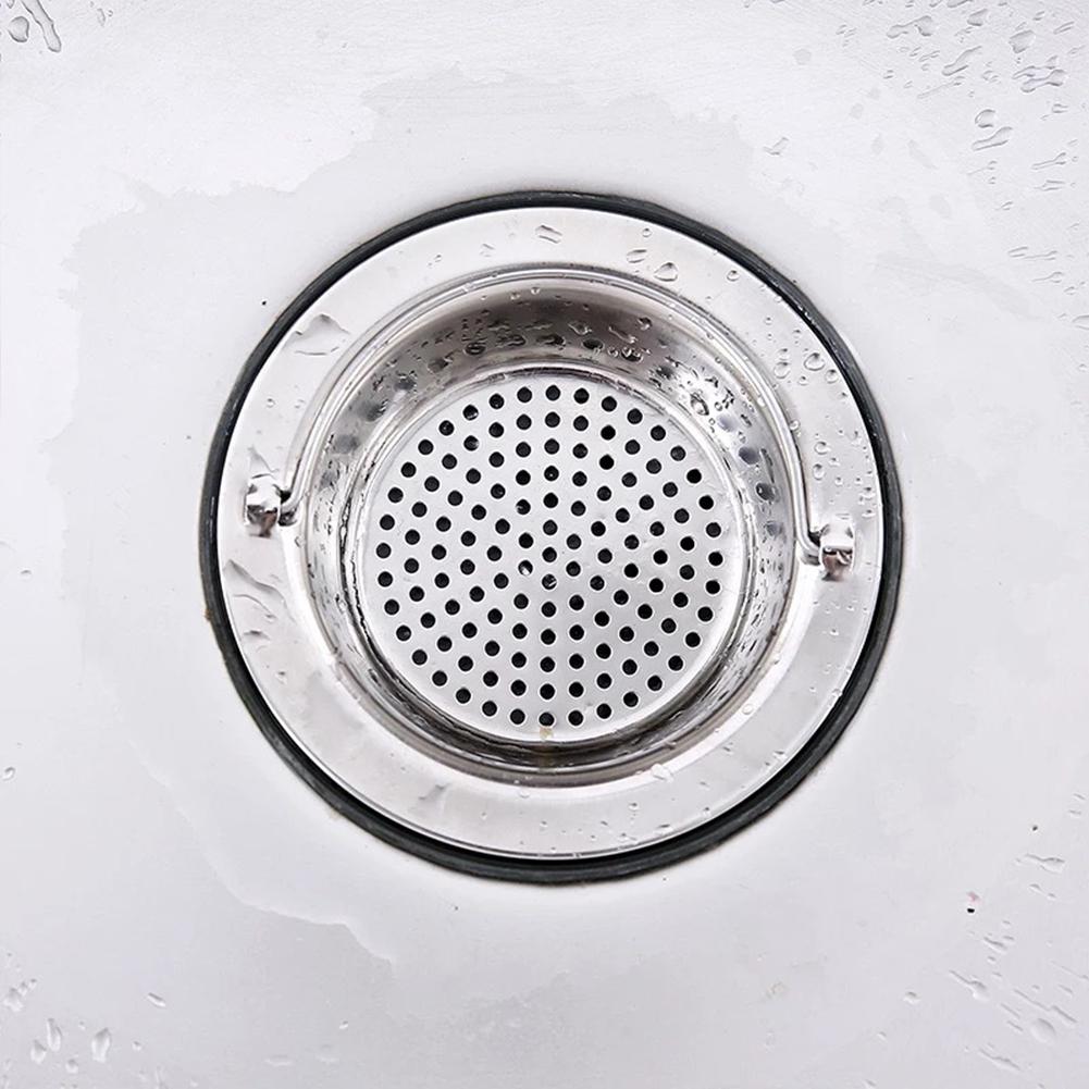 Kitchen Sink Strainer With Handle Design Stainless Steel Rust Free Anti-clogging Drain Strainer