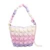 Rainbow Pleated Cloud Bag New Women's Korean Style All-matching Bubble Fashionable Simple One-shoulder Puff