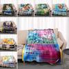 Cartoon Card Pokemon Pikachu Flannel Blanket Figures Home Sofa Lunch Break Blankets Children Student Blanket Nap Cover Kids Gift