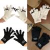 Y2K Bow Mittens Furry Winter Full Finger Warm Touching Screen Keep Warm Outdoor Thermal Gloves Furry Gloves