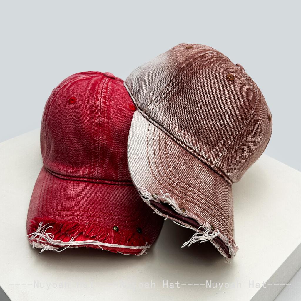 Broken Style Rivet Gradient Color Baseball Hats Sunshade Personal New Men Women Versatile Retro Ins Fashion Peaked Caps Street