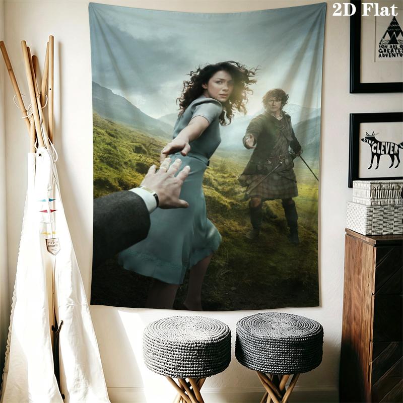 Vibrant Outlander Wall Tapestry Aesthetic Wall Hanging Printed Fabric Blanket Decorative Tapestries for Bedroom Living Room Home Decor