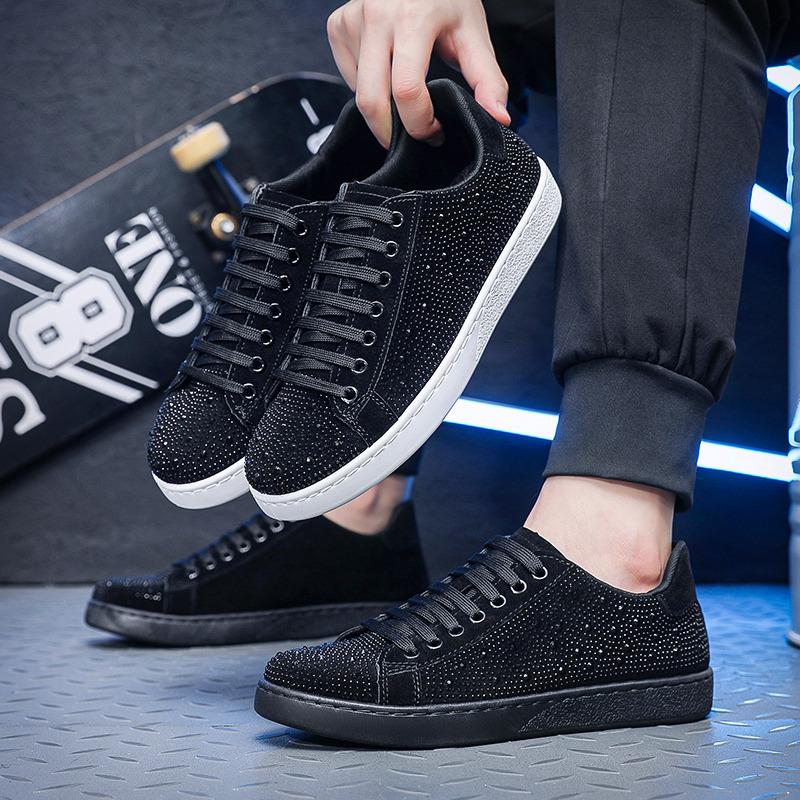 2025 NEU Herren Freizeitsneaker Strasssteine Flache Sohle Bling Schuhe für Herren Glitzernde Kristall-Sneaker Luxus-Trend Studentenschuh