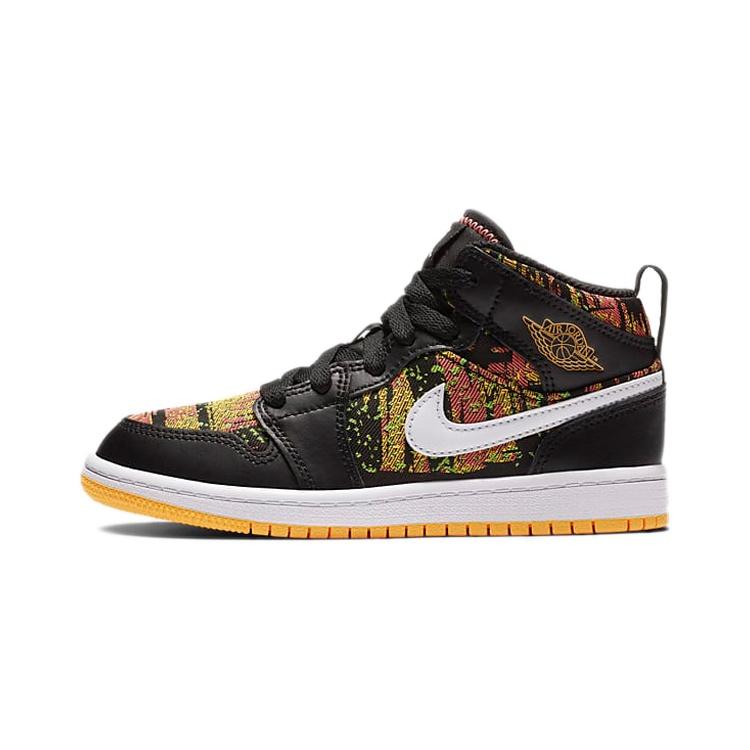 (PS) Air Jordan 1 Mid  Black Laser Orange  Kids  640737-003 EU 35