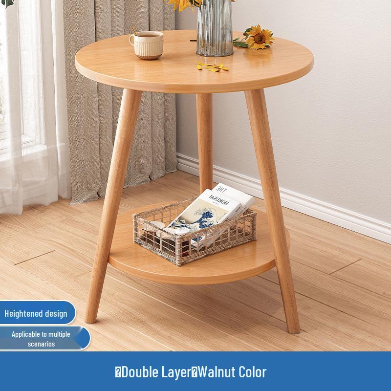 Compact Movable Sofa Side Table: Coffee Table & Storage Rack for Small Spaces, Bedroom, or Rental Room