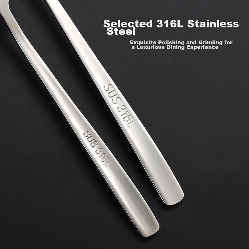 Shihua 316L Stainless Steel Soup Spoons, Extra Large Thick Serving Spoons, Rice Spoons, Soup Spoons, Tablespoons, 4-Piece Set