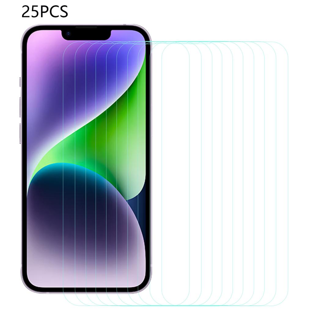Bulk Purchasing 25Pcs Arc Edge Tempered Glass Film for iPhone 16e/13/13 Pro HD Clear Anti-Scratch Phone Screen Protector