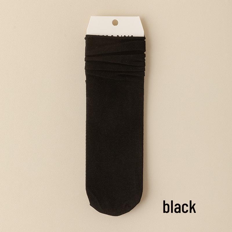 Nahtlose Damen-Socken bis zur Wade aus gekämmter Baumwolle - Weiß, Herbst/Winter, Japanischer Akademiker-Stil, Vielseitig und einfarbig
