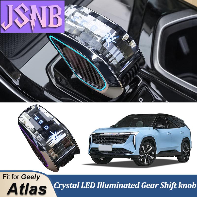 New LINNUNU Crystal Gear Shift Knob Lever Stick Handle fitfor Geely Boyue L Atlas II LED colorful Illuminated Gear Knobs Accesso