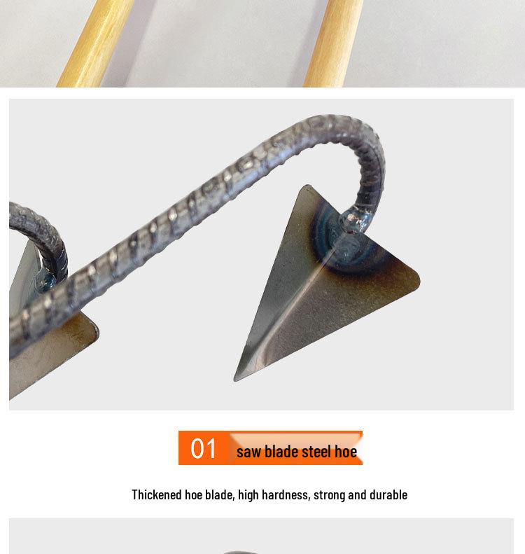 Multi-Functional Garden Rake Hoe with Three and Five-Tooth Soil Loosening Tools for Planting and Weeding