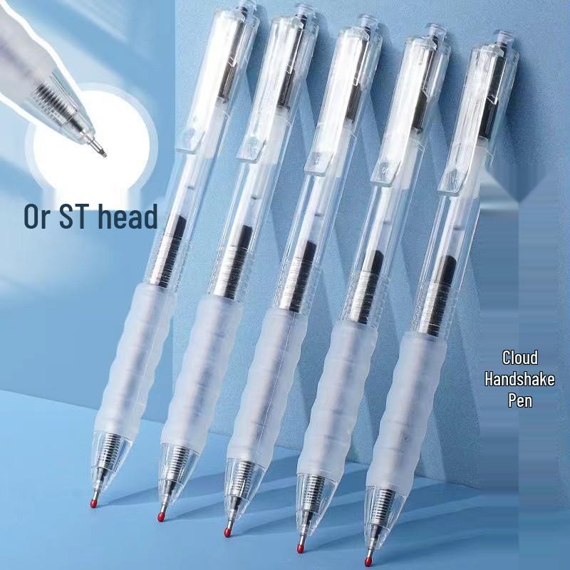 Neutral Pen Cloud Grip Homework Tool: Quick-Dry Click Pen for Students, Available in Black and Red 0.5mm