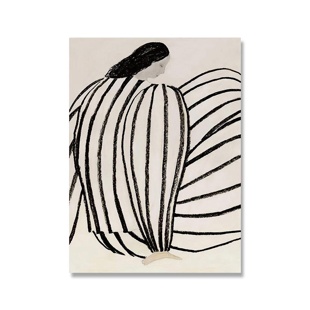 

Абстрактные линии, геометрическая кривая, постер для девочек, современное настенное искусство, холст, живопись, постеры и принты, настенные панно для декора гостиной 50x70cm No Framed