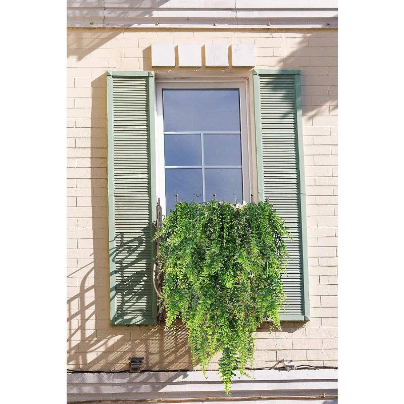 1PC Outdoor Artificial Fern Persian Grass Vine Simulation Green Plant Persian Wall Hanging Vine Decorative Plant Wall