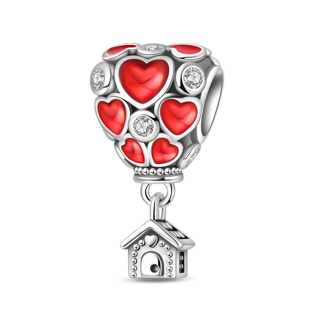 2026 Romantic Around The World Car Hot Air Balloon Charm Charm Charm Beaded DIY Jewelry Accessories Bracelet 925 Silver