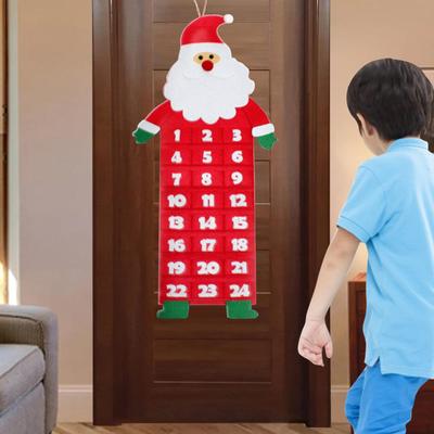 Calendrier de l'Avent Décoration Tissu Réutilisable Porte
