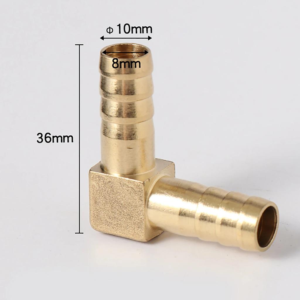 2 Stück Messing 90 Grad Winkel Schlauchtülle 8/10/12/16mm Stacheliger L-förmiger Verbinder für Luft Wasser Öl Gummi Schlauch Rohr Adapter