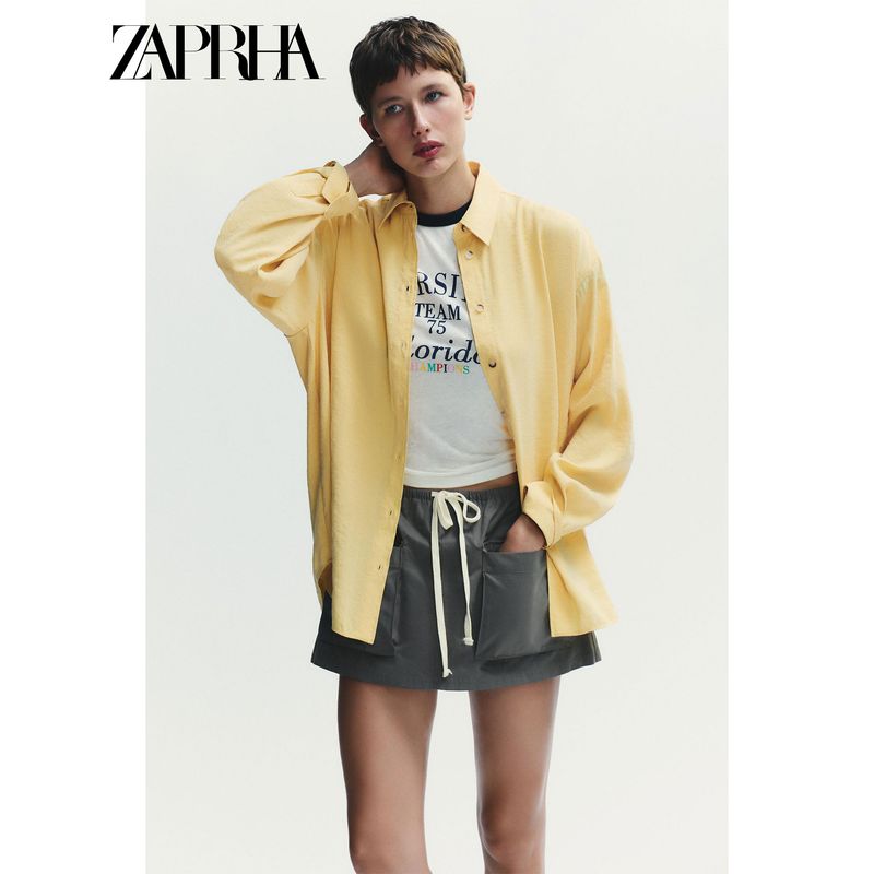 Zaprha 2025 Autumn New Fashion Loose Long Sleeve Casual Drape Shirts Women Idle Style 8522117