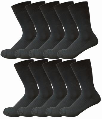 NAKAMAJITA Plus Size Ribbed Business Sizes Antibacterial and Reinforced Heel and Crew Durable and Perfect for and Work Men's Socks, 28-30cm, 10-Pair