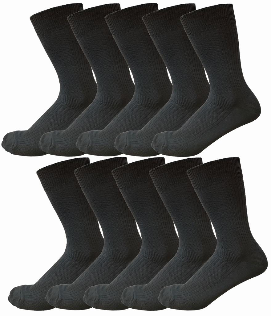 NAKAMAJITA Plus Size Ribbed Business Sizes Antibacterial and Reinforced Heel and Crew Durable and Perfect for and Work Men's Socks, 28-30cm, 10-Pair