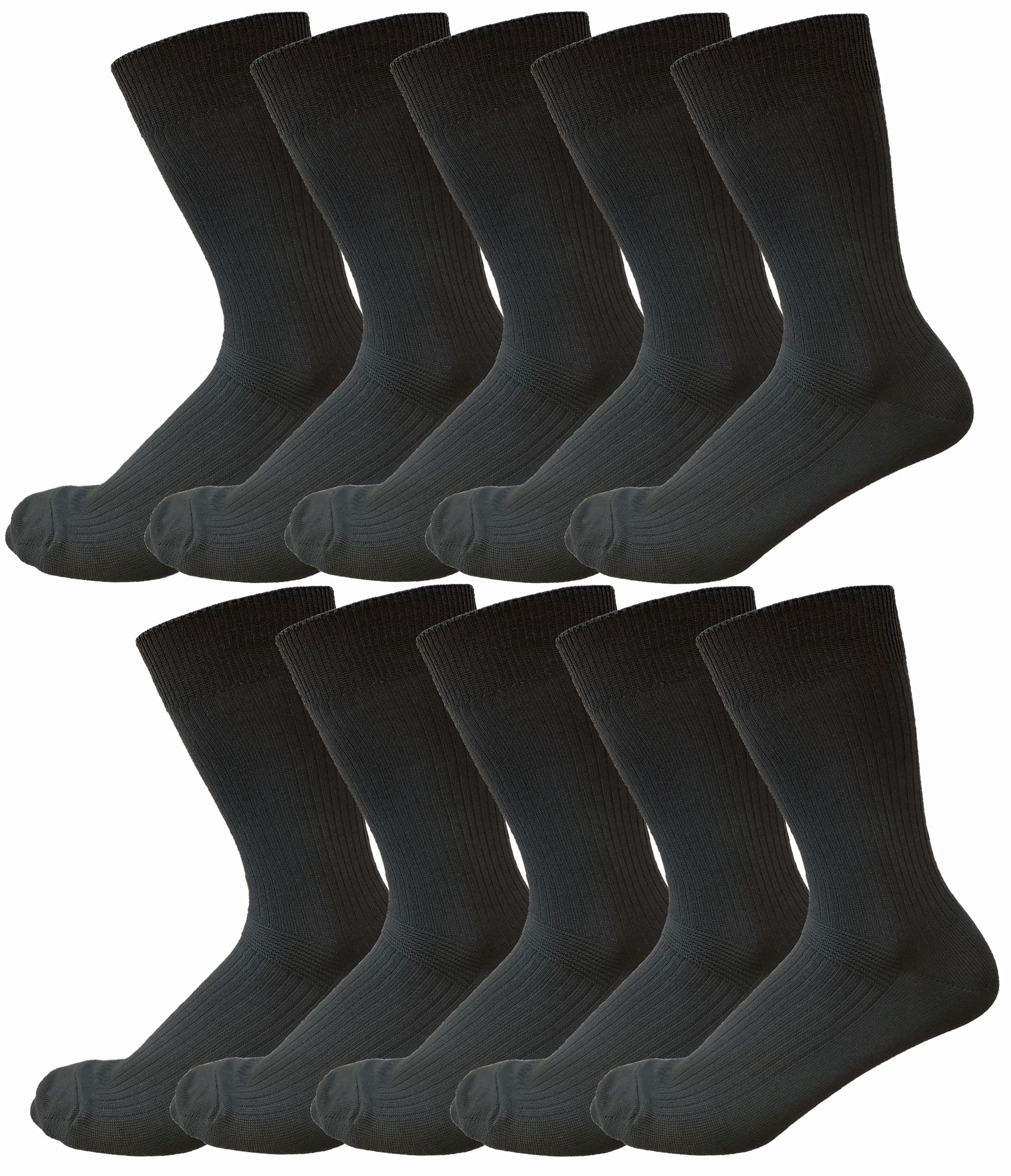 

NAKAMAJITA Большие размеры В рубчик Деловые размеры Антибактериальные и Усиленная пятка и Паголенок Прочные и Идеальные для и Работы Мужские носки, 28-30см, 10 пар чёрный