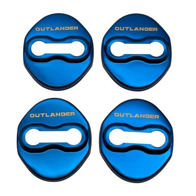 TADOKAPATU 4-Piece Stainless Steel Striker Door Lock Cover Set for New Mitsubishi Outlander (Blue) - Easy Installation