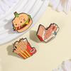 Cat Burger Enamel Pins Custom Cute Cat French Fries Brooches Lapel Badges Clothes Animal Jewelry Gift for Kids Friends